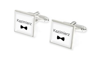 Spinki do mankietów męskiej koszuli z imieniem "Kazimierz" to elegancki i osobisty dodatek do każdej formalnej garderoby