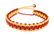 Bransoletka w dwóch kolorach wykonana ręcznie ze sznurka jubilerskiego w pięknych bordowo-żółtych barwach