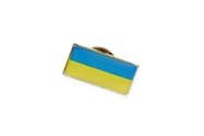 Przypinka z flaga Ukrainy wykonana z metalu nieszlachetnego w kolorze srebrnym