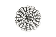 Stylowa oryginalna broszka w kształcie kwiatu, wykonanego ze stopu nieszlachetnych metali w kolorze starego srebra