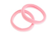 Komplet różowych
elastycznych gumek do włosów, wykonanych z elastycznego, rozciągliwego materiału