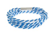 Lekka i wygodna bransoletka wykonana z trzech dwukolorowych delikatnych biało-niebieskich sznurków
