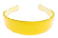 Żółta opaska do włosów wykonana z elastycznego tworzywa sztucznego
