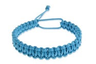 Ręcznie pleciona bransoletka wykonana ze sznurka jubilerskiego w pięknym niebieskim kolorze