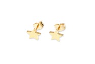 Delikatne kolczyki - sztyfty, w kształcie pięcioramiennej gwiazdy, wykonane ze stali szlachetnej w kolorze złotym