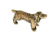 Mała figurka przedstawiająca psa spaniela wykonana z mosiądzu