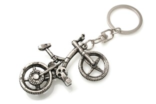 Brelok - miniatura roweru w kolorze starego srebra