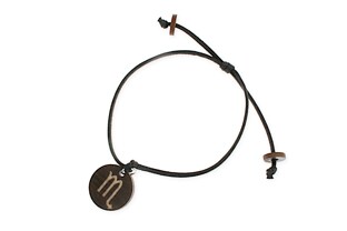 Czarna bransoletka wykonana z woskowanego sznurka jubilerskiego