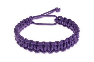 Ręcznie robiona bransoletka wykonana ze sznurka jubilerskiego w kolorze fioletowym