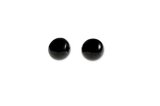 Para klasycznych półokrągłych kolczyków w postaci czarnych perełek o błyszczącej powierzchni