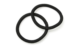 Komplet czarnych elastycznych gumek do włosów, wykonanych z elastycznego, rozciągliwego materiału