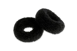 Klasyczne czarne frotki do włosów, wykonane z elastycznego, rozciągliwego i miękkiego materiału