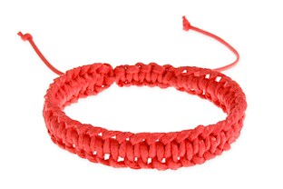 Oryginalna bransoletka wykonana ręcznie ze sznurka jubilerskiego w kolorze ognistej czerwieni