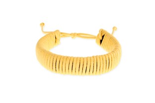 Słoneczna bransoletka wykonana ręcznie ze sznurka jubilerskiego w kolorze żółtym