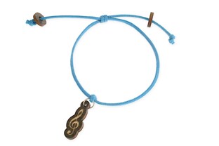 Bransoletka wykonana z niebieskiego, woskowanego sznurka jubilerskiego