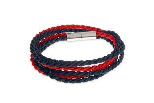 Unikalna, długa bransoletka składająca się z trzech sznurków w dwóch kolorach