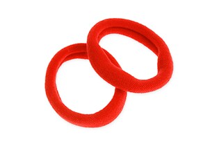 Komplet czerwonych elastycznych gumek do włosów, wykonanych z elastycznego, rozciągliwego materiału