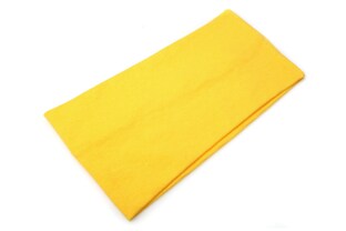 Szeroka elastyczna opaska do włosów wykonana z rozciągliwej dzianiny w kolorze słonecznie żółtym