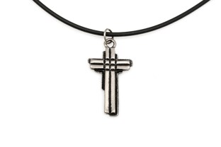 Oryginalny wisiorek w kształcie charakterystycznego krzyża Atlantów w kolorze ciemnego srebra