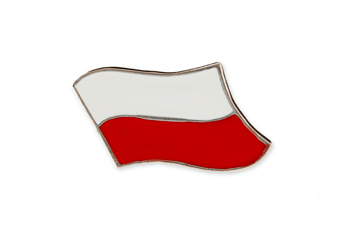 Przypinka z polską flagą