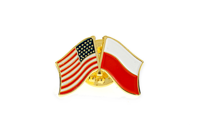 Znaczek Flaga Polski i USA
