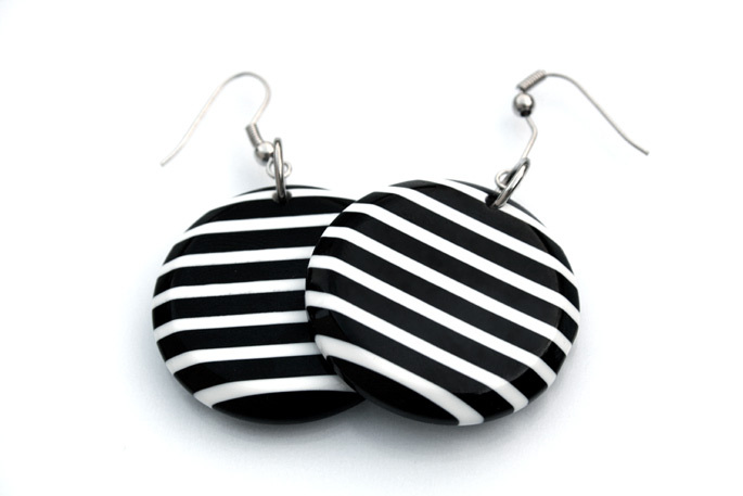 Kolczyki koła zebra